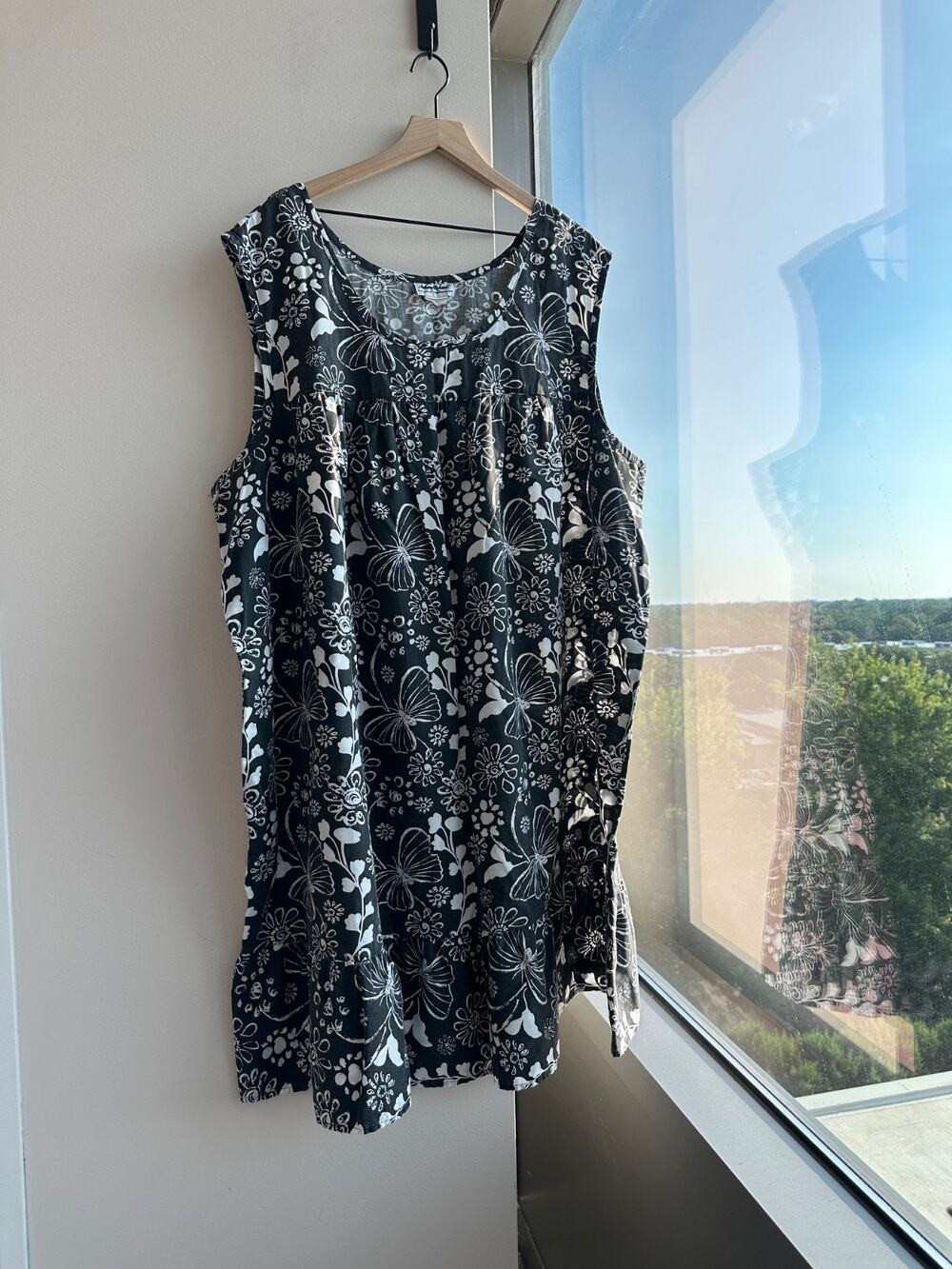 Vintage Anthony Richards Black & White Mumu Home-Lounge Dress Women's Size 5X